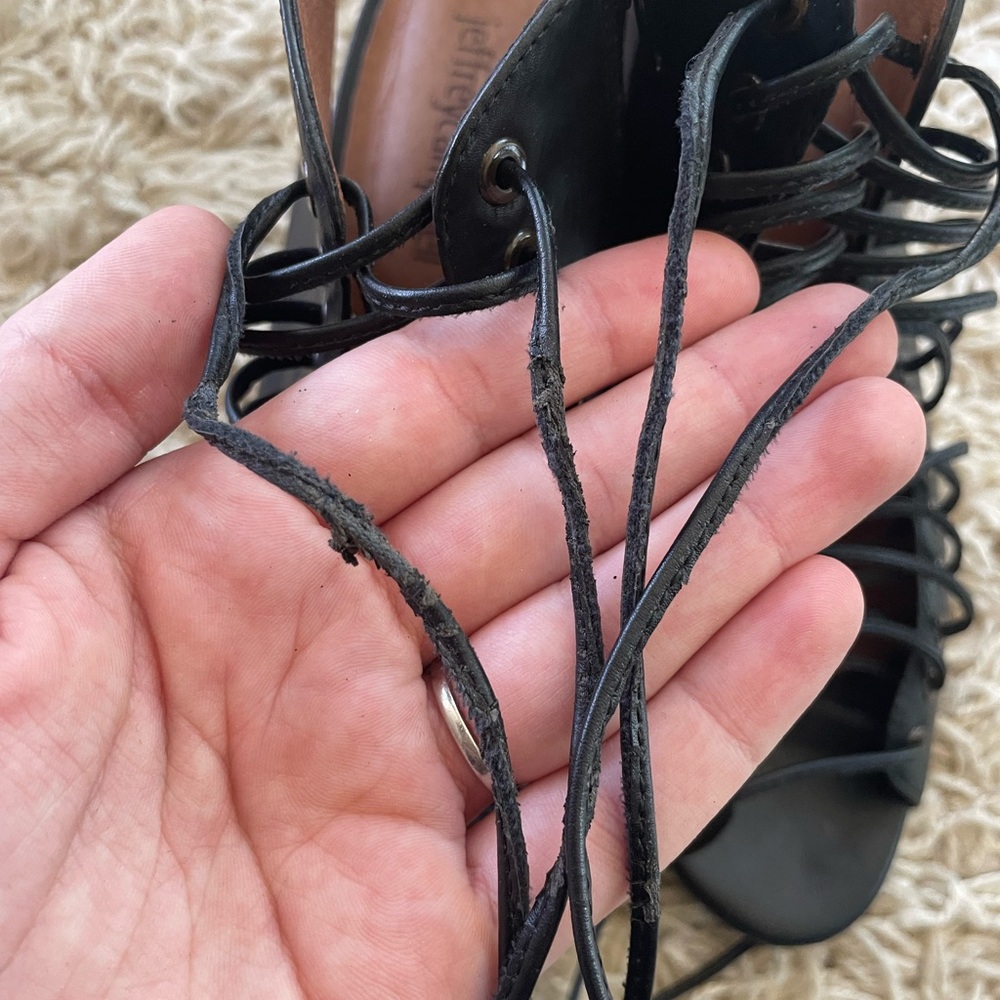 Jeffrey Campbell Black Lace-Up Heeled Sandals - Picture 8 of 8